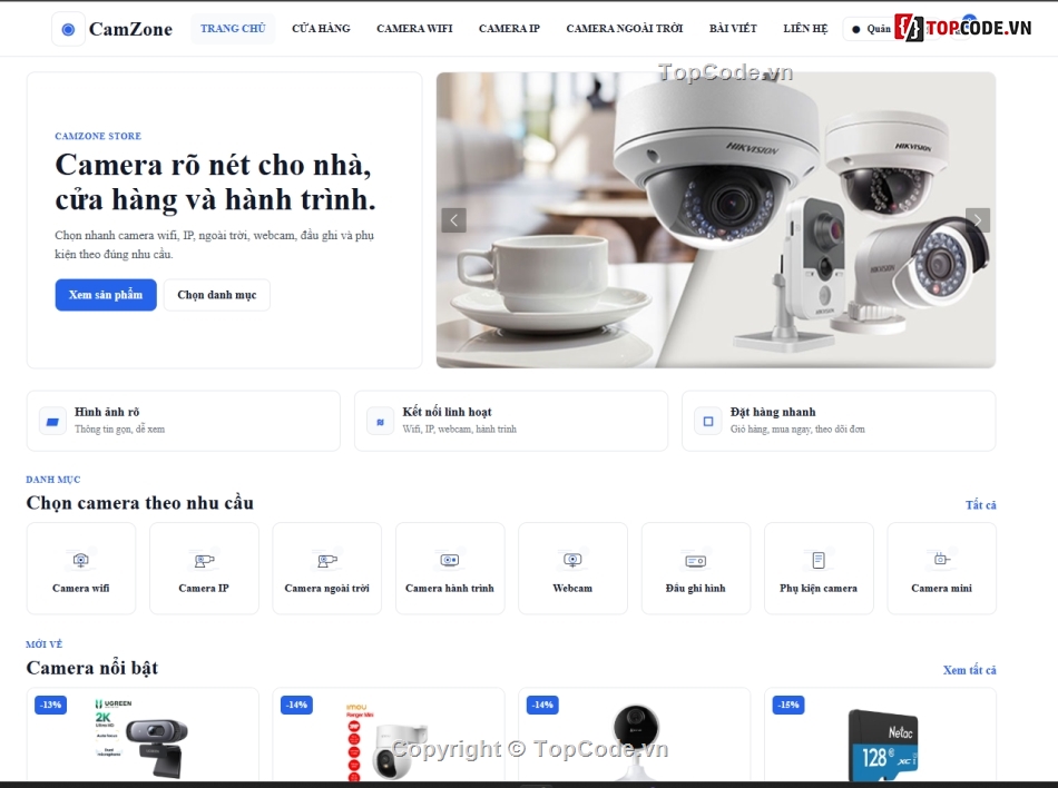 bán website,web bán camera,website camera